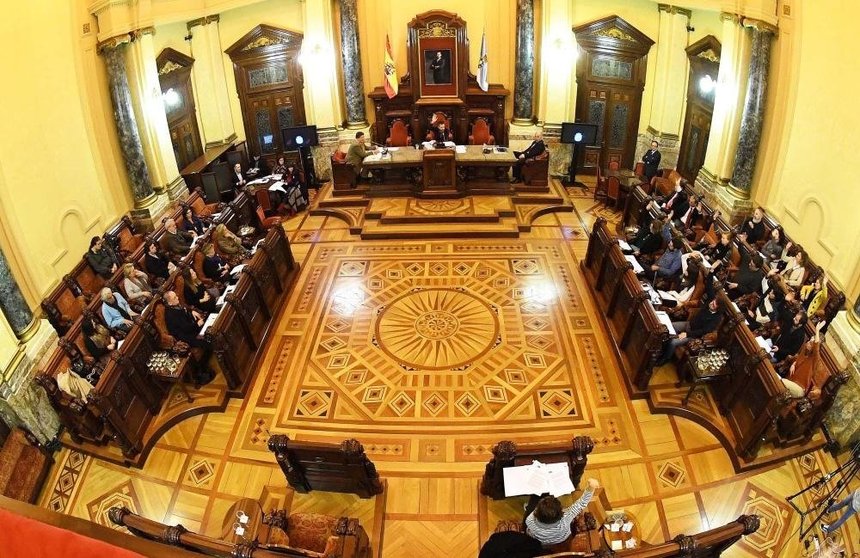 Vista panorámica dunha sesión do Pleno do Concello da Coruña