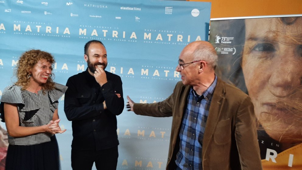 Francisco Jorquera con María Vázquez e Álvaro Gago na estrea de Matria