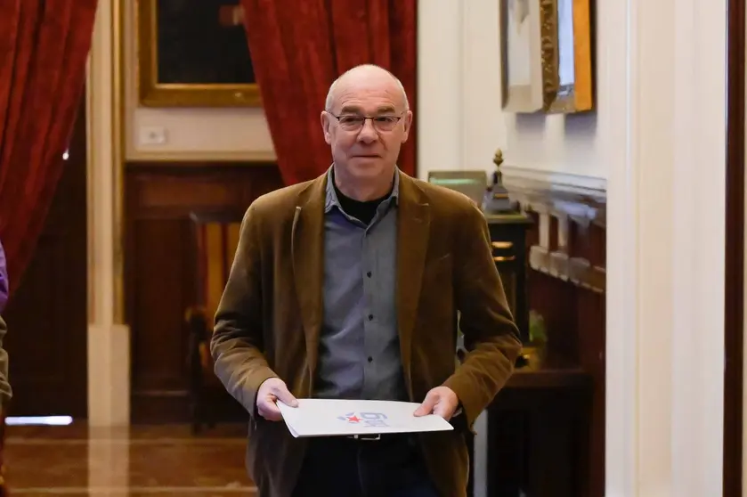Jorquera, durante o acto de sinatura do acordo dos orzamentos do Concello para 2026