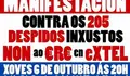 Todas e todos co cadro de persoal de Extel. Manifestación o 6 de outubro