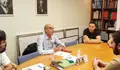 Jorquera, cos traballadores do servizo de vixilancia do Kiosko Alfonso e Durán Loriga