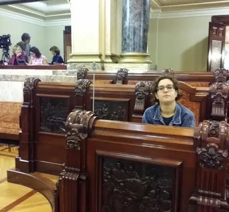 A nosa concelleira Avia Veira momentos antes dun Pleno