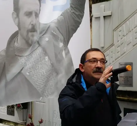 Xabier Filgueira, Secretario Comarcal da CIG, nun momento da s&uacute;a intervenci&oacute;n