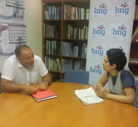 O Presidente do comit&eacute; de empresa Justo P&eacute;rez xunto coa nosa portavoz municipal Avia Veira