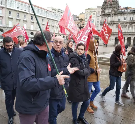Jorquera e Avia na mobilizaci&oacute;n dos traballadores de Albada