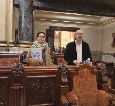 Avia Veira e Francisco Jorquera no Pleno de aprobaci&oacute;n dos orzamentos 9 de xaneiro de 2020