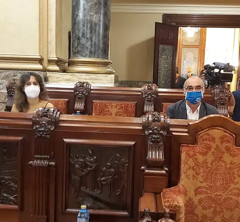 Jorquera e Avia nos seus escanos. Pleno do 10 de setembro de 2020.