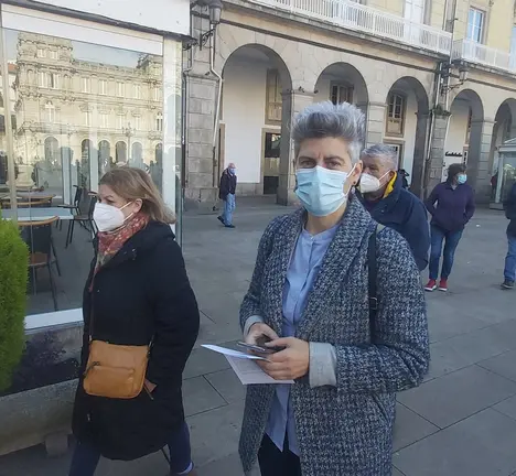 Mercedes Queixas na Marcha C&iacute;vica Casa Cornide. 7 de novembro de 2020.