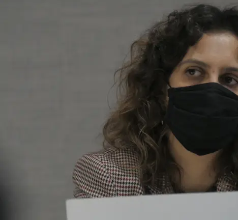 Avia Veira, en rolda de prensa. 13 de novembro de 2020.