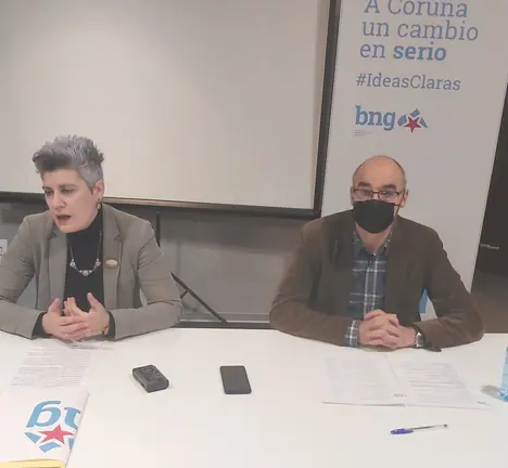 Conferencia de prensa Mercedes Queixas e Francisco Jorquera. Presentaci&oacute;n emendas parciais aos orzamentos da Xunta para 2021.