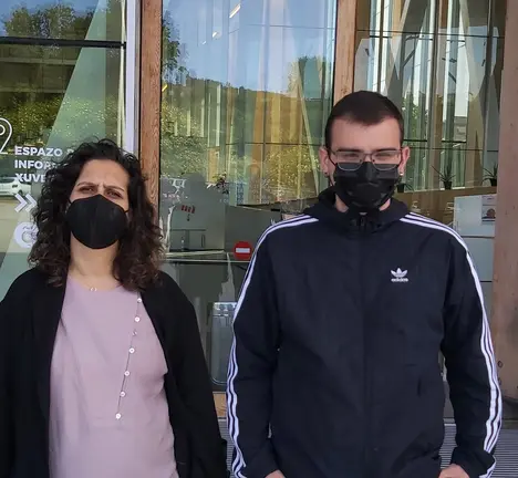 Andrea Ramos Queixas, Avia Veira, Nicol&aacute;s Neira e Nacho Siota. Comparecencia ante os medios para anunciar iniciativa sobre espazos de estudo para a mocidade.