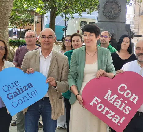 Rosana P&eacute;rez, Francisco Jorquera, Ana Pont&oacute;n, N&eacute;stor Rego.&nbsp;Presentaci&oacute;n ante os medios da candidatura do BNG para as xerais 2023.