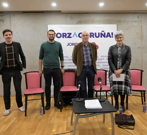 Ignacio Sota, David Soto, Francisco Jorquera e Mercedes Queixas na segunda entrega do F&iacute;o Directo co BNG, sobre o Acordo de Orzamentos 2024.
