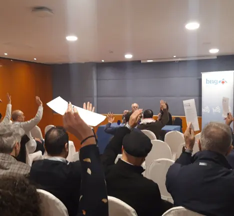 Asemblea Local do BNG a votar o novo Consello Local ap&oacute;s a AN. 22 de xaneiro de 2025.