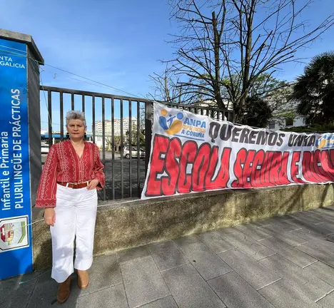Mercedes Queixas no CEIP de Pr&aacute;cticas. 1 de abril de 2025.