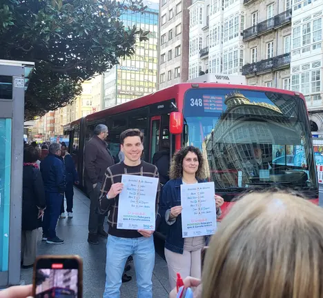 Presentaci&oacute;n campa&ntilde;a de mobilidade "Movemos ficha para que A Coru&ntilde;a avance". 8 de abril de 2025. Ignacio Siota e Avia Veira.