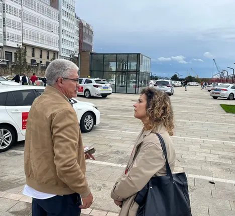 Avia Veira protesta taxistas fronte &aacute; competencia desleal dos VTC. 13 de novembro de 2025.