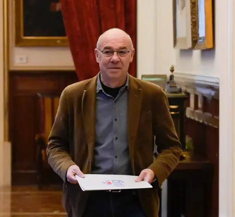 Jorquera, durante o acto de sinatura do acordo dos orzamentos do Concello para 2026