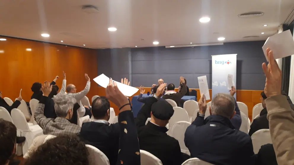 Asemblea Local do BNG a votar o novo Consello Local ap&oacute;s a AN. 22 de xaneiro de 2025.