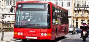 Un dos autobuses da Compañía de Tranvías