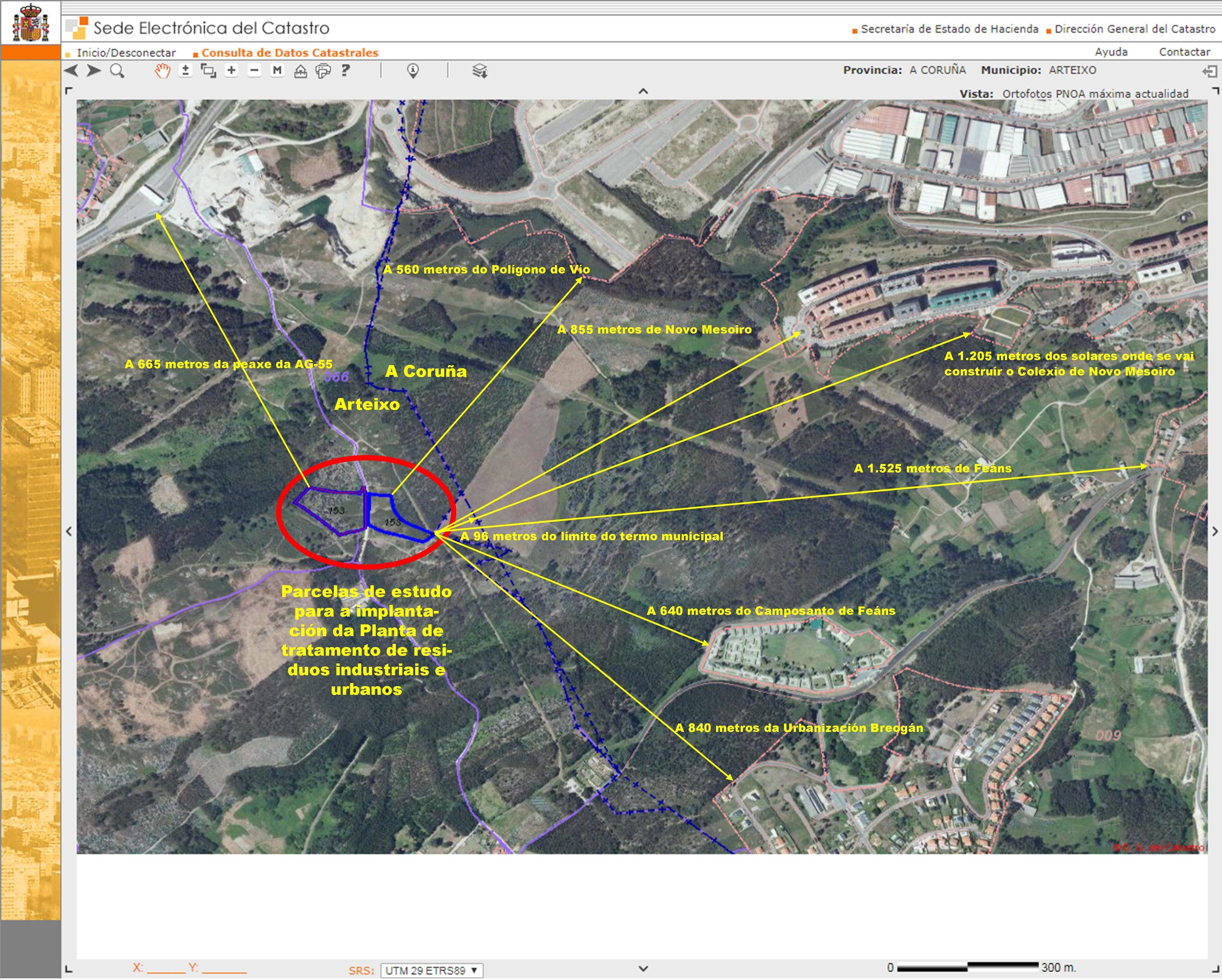 Plano de ubicación da Planta de Residuos Industriais