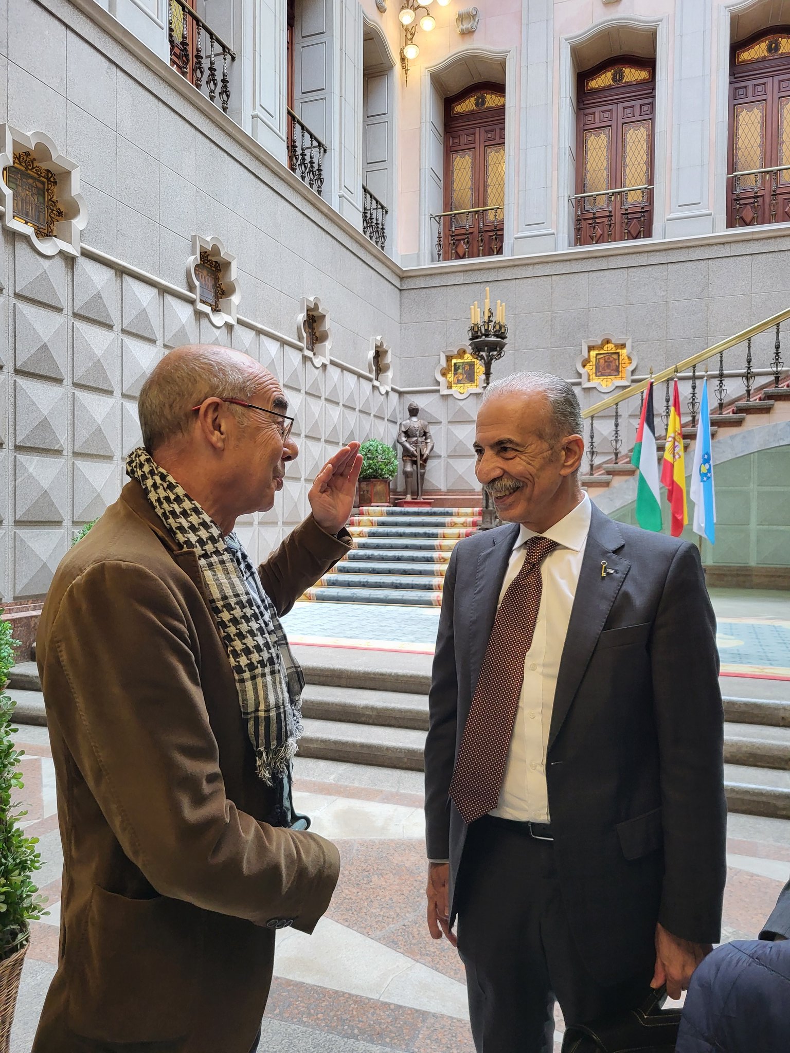 Jorquera co embaixador de Palestina en España, <b>Husni Abdel Wahed.</b>